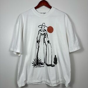 Topshop White Graphic T-Shirt women’s western size S